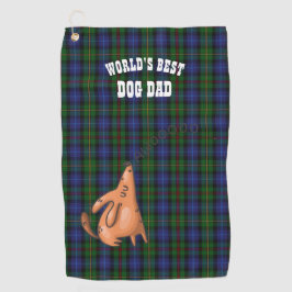 Funny Worlds Best Dog Vater Golf Golfer individuel Golfhandtuch