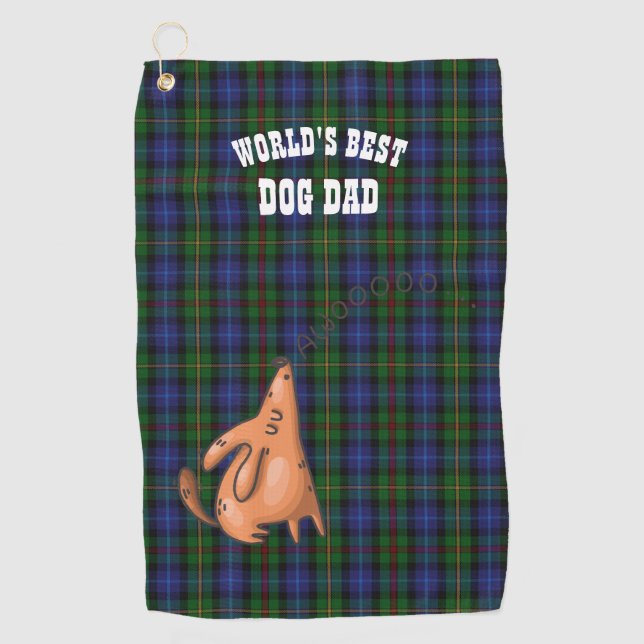 Funny Worlds Best Dog Vater Golf Golfer individuel Golfhandtuch (Vorderseite)
