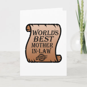 Funny Worlds Best Mother-in-law-Zertifikat Karte