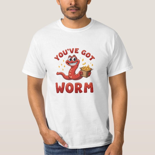 Funny Worm-Geschenk T-Shirt (Vorderseite)