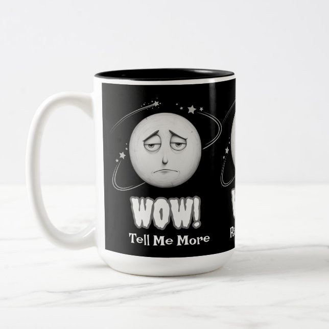 Funny "Wow Moon Face Coffee Tasse (Links)