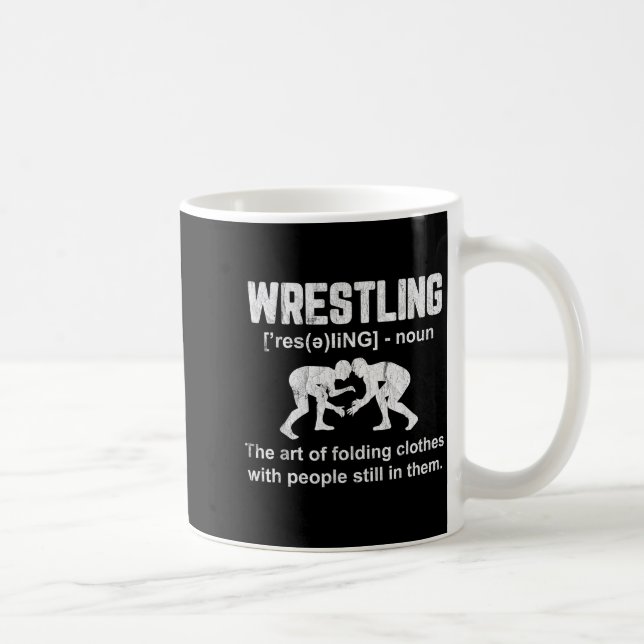 Funny Wrestling Definition Wrestler Boys Mens Teen Kaffeetasse (Rechts)