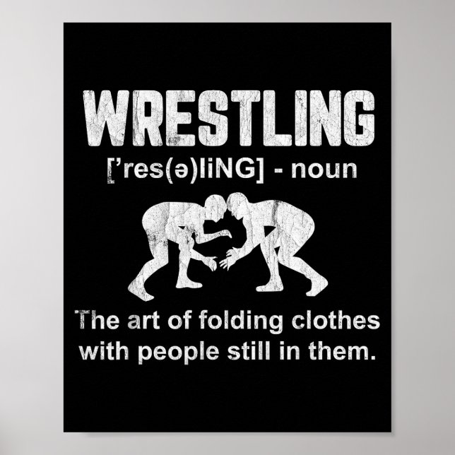 Funny Wrestling Definition Wrestler Boys Mens Teen Poster (Vorne)