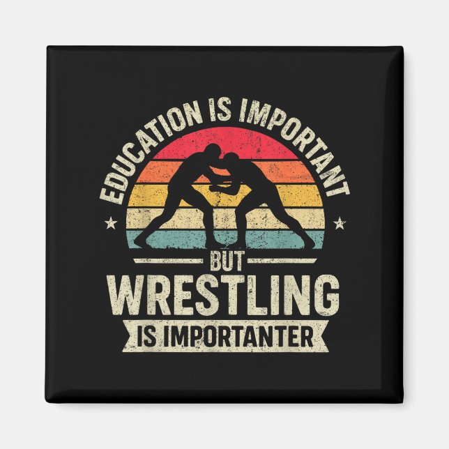 Funny Wrestling Education Joke For Wrestler Men Ki Magnet (Vorne)