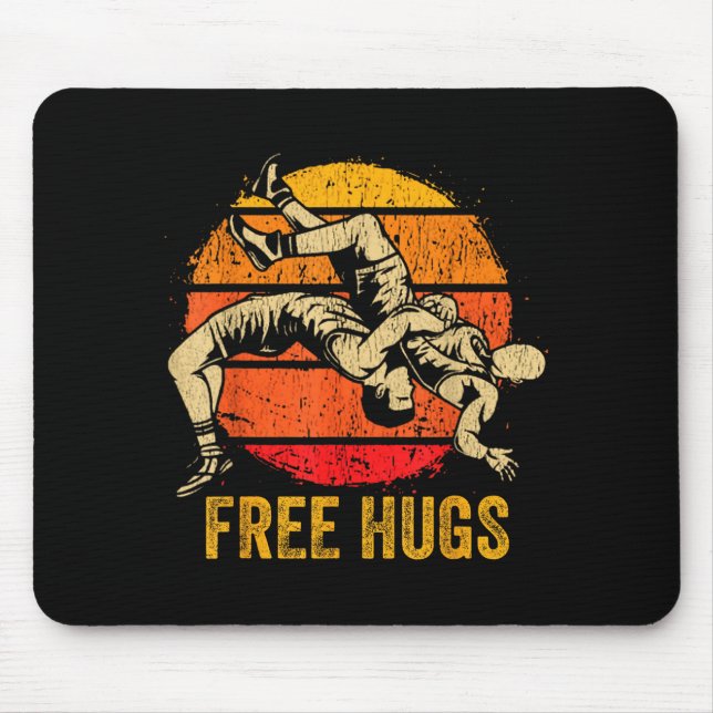 Funny Wrestling Hugs Wrestling Mom Men Boys Kids  Mousepad (Vorne)