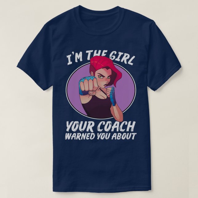 Funny Wrestling Im Girl Ihr Coach warnt Sie T-Shirt (Design vorne)