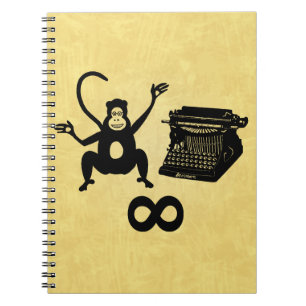 Funny Writer Monkey Schreibmaschine Infinity Notizblock