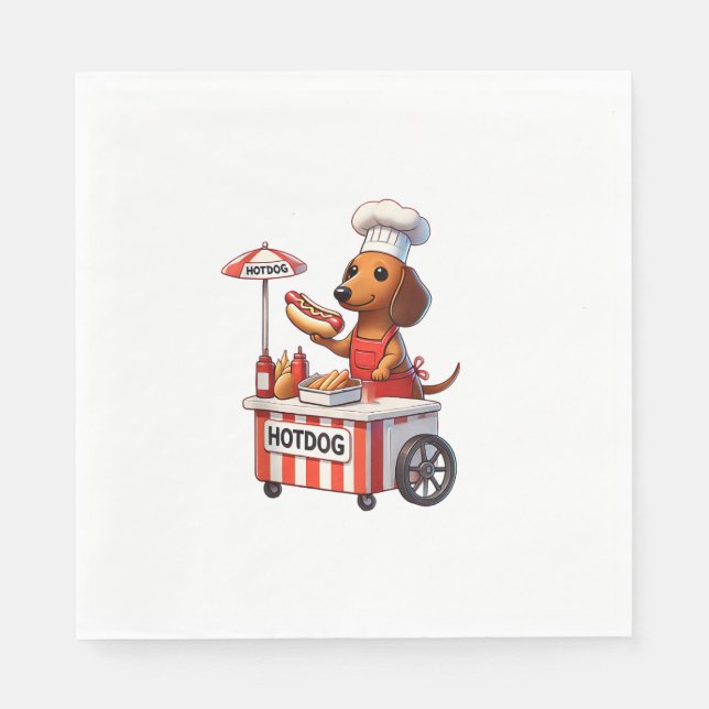Funny Würstchen Dackel Dog Sausage Hotdog Sandwich Serviette (Vorderseite)