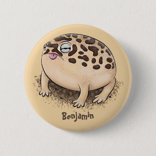 Funny Wüste Regenfrosch Cartoon Illustration Button
