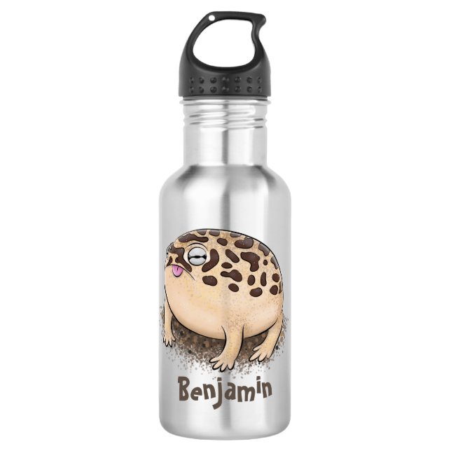Funny Wüste Regenfrosch Cartoon Illustration Edelstahlflasche (Vorderseite)
