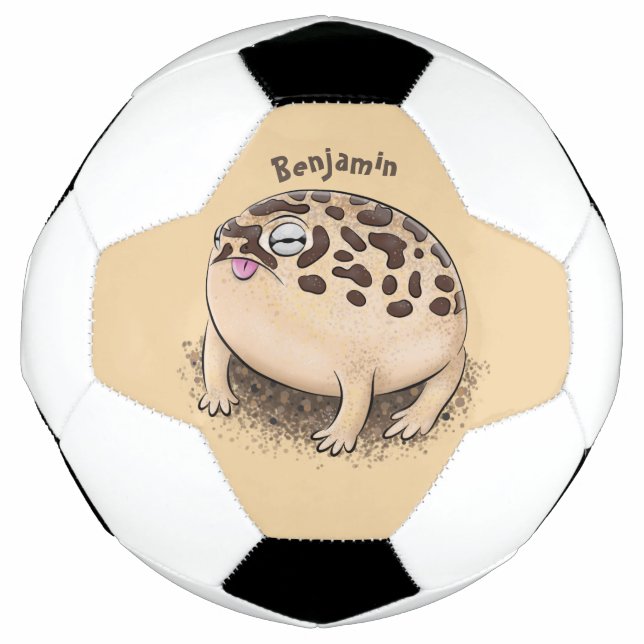 Funny Wüste Regenfrosch Cartoon Illustration Fußball (Vorderseite)