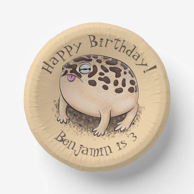 Funny Wüste Regenfrosch Cartoon Illustration Pappteller (Vorderseite)