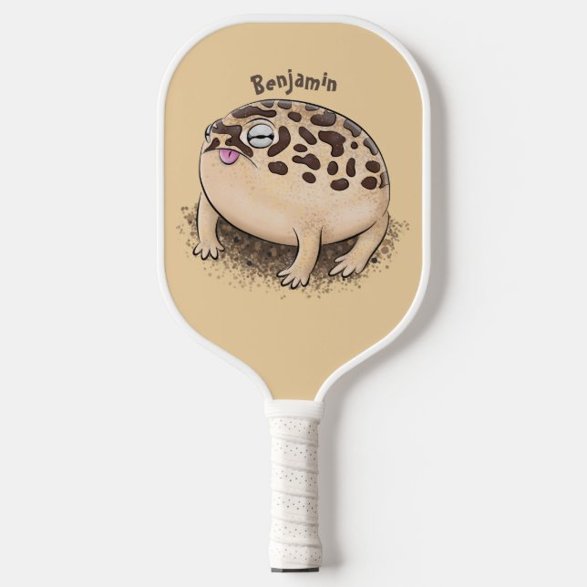 Funny Wüste Regenfrosch Cartoon Illustration Pickleball Schläger (Vorderseite)