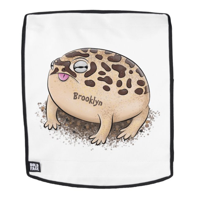 Funny Wüste Regenfrosch Cartoon Illustration Rucksack (Abnehmbare Front)