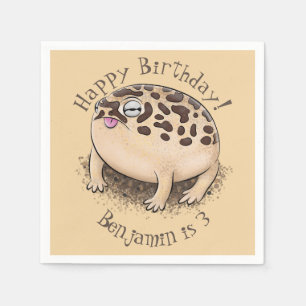 Funny Wüste Regenfrosch Cartoon Illustration Serviette
