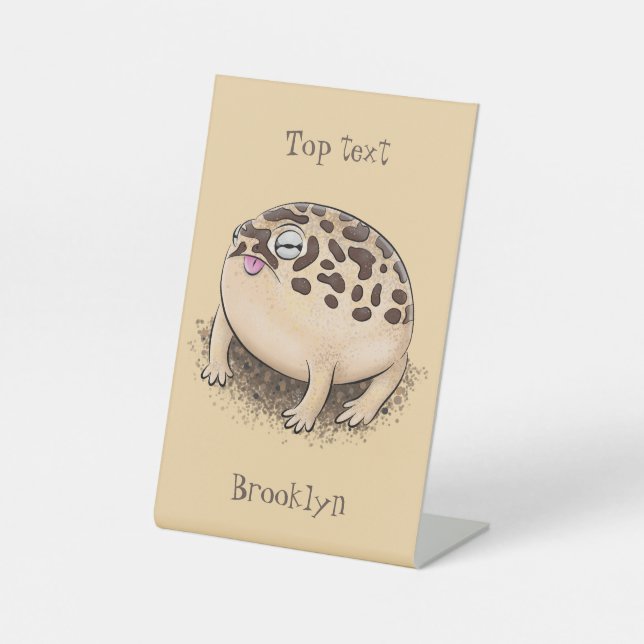 Funny Wüste Regenfrosch Cartoon Illustration Sockelschild (Vorderseite)