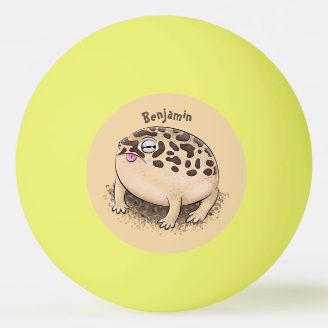 Funny Wüste Regenfrosch Cartoon Illustration Tischtennisball (Vorderseite)