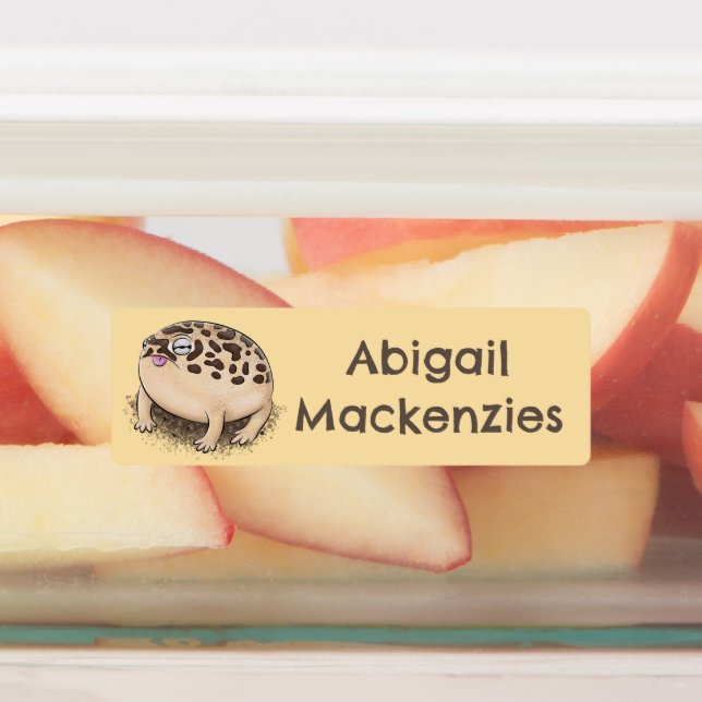 Funny Wüste Regenfrosch Cartoon personalisiert Etiketten (Befestigt)