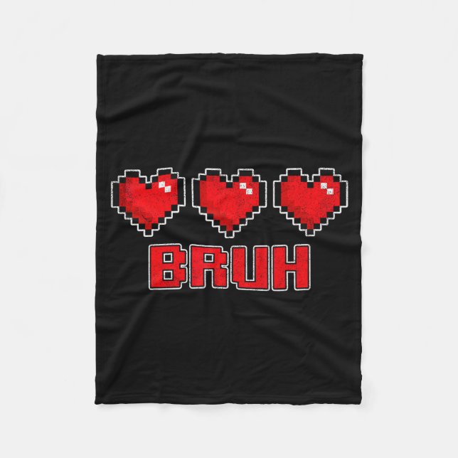 Funny Xel Hearts Gamer Bruh, Valentines Video Game Fleecedecke (Vorderseite)