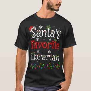Funny Xmas beleuchtet Weihnachten Lieblings-Biblio T-Shirt