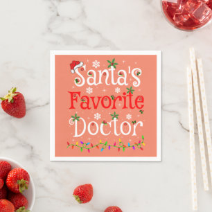 Funny Xmas beleuchtet Weihnachten Lieblings-Doktor Serviette