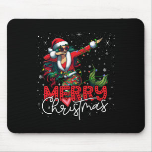 Funny Xmas Dabbing Mermaid Santa Claus Merry Chris Mousepad