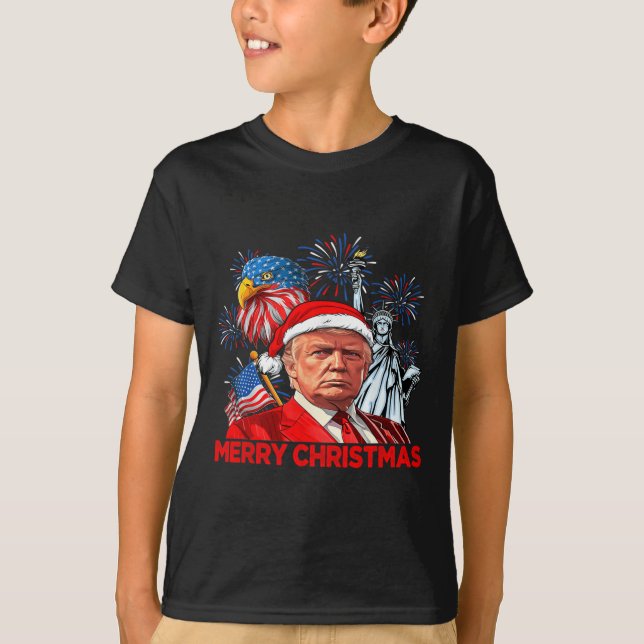 Funny Xmas Donald Trump frohe Weihnachten Funny 4. T-Shirt (Vorderseite)