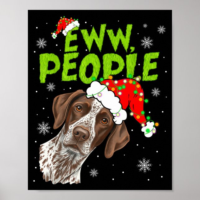 Funny Xmas Ew People Gsp Dogs Lover Pajamas Men Wo Poster (Vorne)