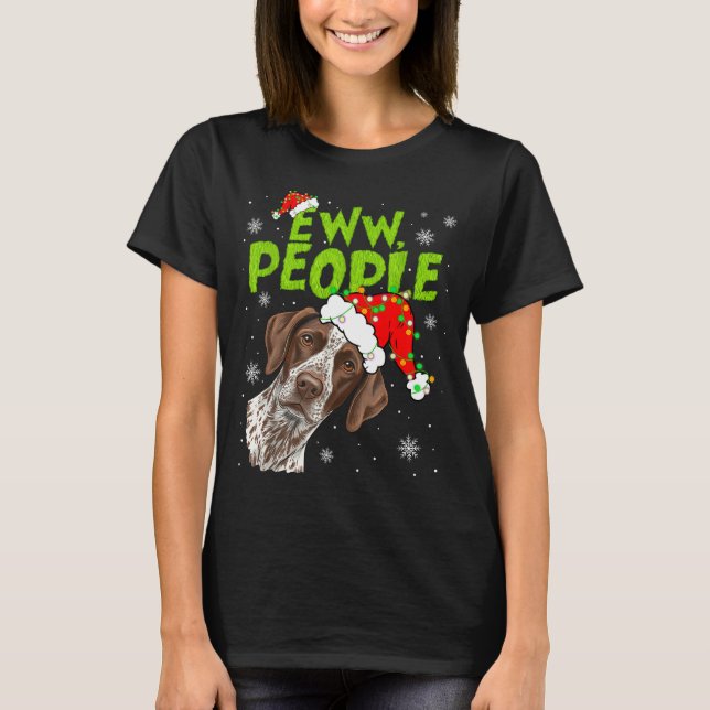 Funny Xmas Ew People Gsp Dogs Lover Pajamas Men Wo T-Shirt (Vorderseite)