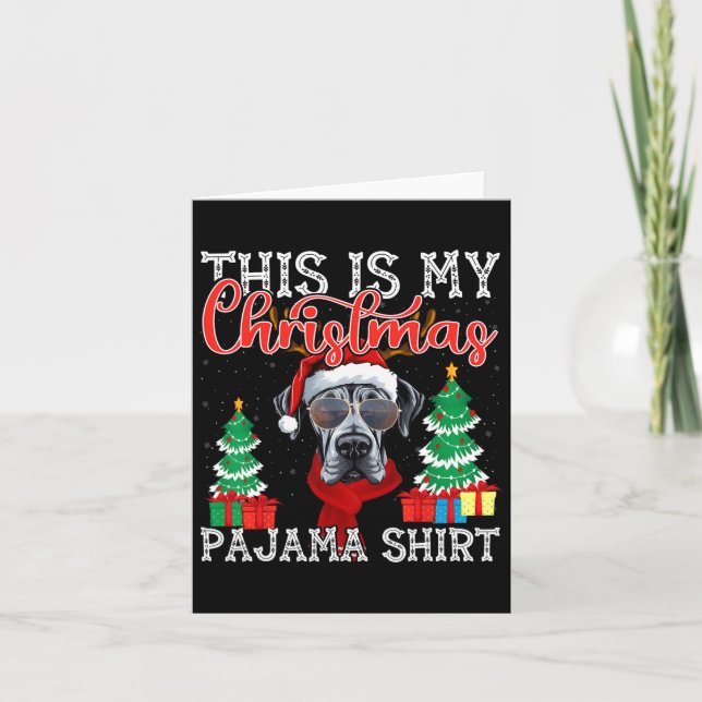 Funny Xmas Familie Matching Pajama Great Dane Chri Karte (Vorderseite)
