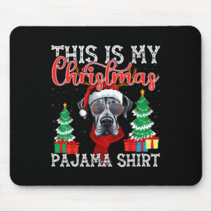 Funny Xmas Familie Matching Pajama Great Dane Chri Mousepad