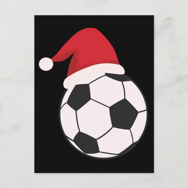 Funny Xmas Fußball Weihnachtsmannmütze, Fußball Lo Postkarte (Vorderseite)
