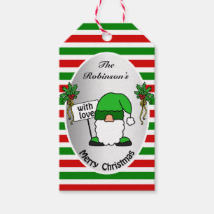 Funny Xmas Gnome Tratitional Cfarbig Personalisier Geschenkanhänger