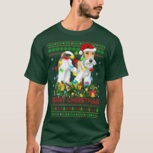 Funny Xmas Leuchtturm Baum Santa Ugly Fo Terrier C T-Shirt