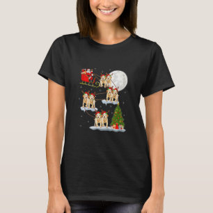 Funny Xmas Leuchtturm Tree Santa Riding Labrador T-Shirt