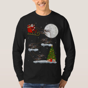 Funny Xmas Leuchtturm Tree Santa Riding Tarantula  T-Shirt