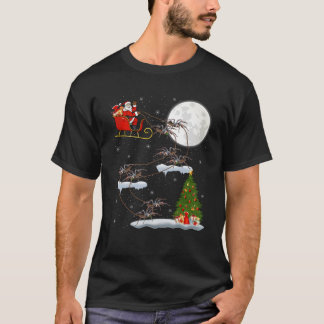 Funny Xmas Leuchtturm Tree Santa Riding Tarantula  T-Shirt
