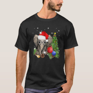 Funny Xmas Licht Bäume Weihnachtsmannmütze Niedlic T-Shirt