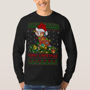 Funny Xmas Licht Tree Santa Ugly Red Panda Chri T-Shirt