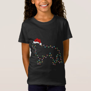Funny Xmas Licht Weihnachtsmannmütze Border Collie T-Shirt