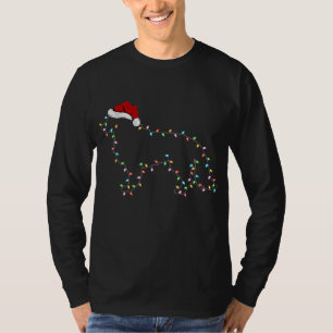 Funny Xmas Licht Weihnachtsmannmütze Border Collie T-Shirt