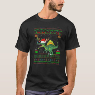 Funny Xmas Licht Weihnachtsmannmütze Ugly Spinosau T-Shirt