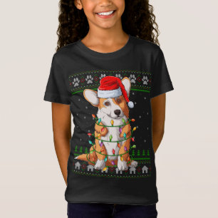Funny Xmas Licht Weihnachtsmannmütze Ugly Welsh Co T-Shirt