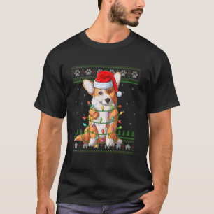 Funny Xmas Licht Weihnachtsmannmütze Ugly Welsh Co T-Shirt