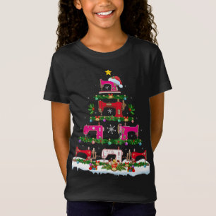 Funny Xmas Lighting Nähmaschine Weihnachtsbaum T-Shirt
