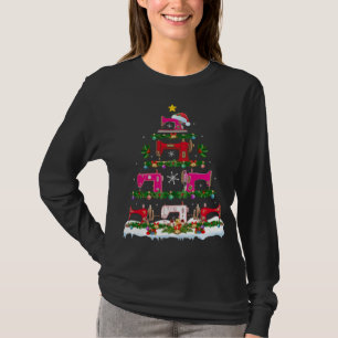 Funny Xmas Lighting Nähmaschine Weihnachtsbaum T-Shirt