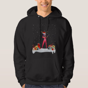 Funny Xmas Lighting Rentier Weihnachtsmannmütze Bi Hoodie
