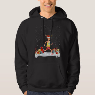 Funny Xmas Lighting Rentier Weihnachtsmannmütze Ma Hoodie