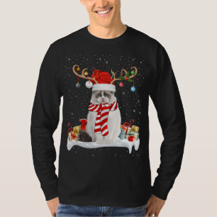 Funny Xmas Lighting Rentier Weihnachtsmannmütze Ra T-Shirt