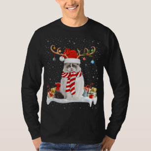 Funny Xmas Lighting Rentier Weihnachtsmannmütze Ra T-Shirt